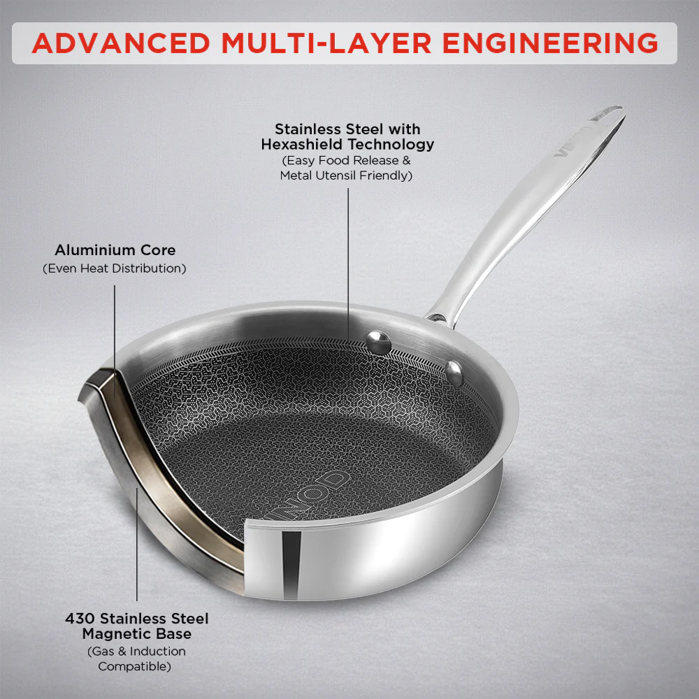 Vinod Platinum SAS PRO Sautepans with lid - Image 7