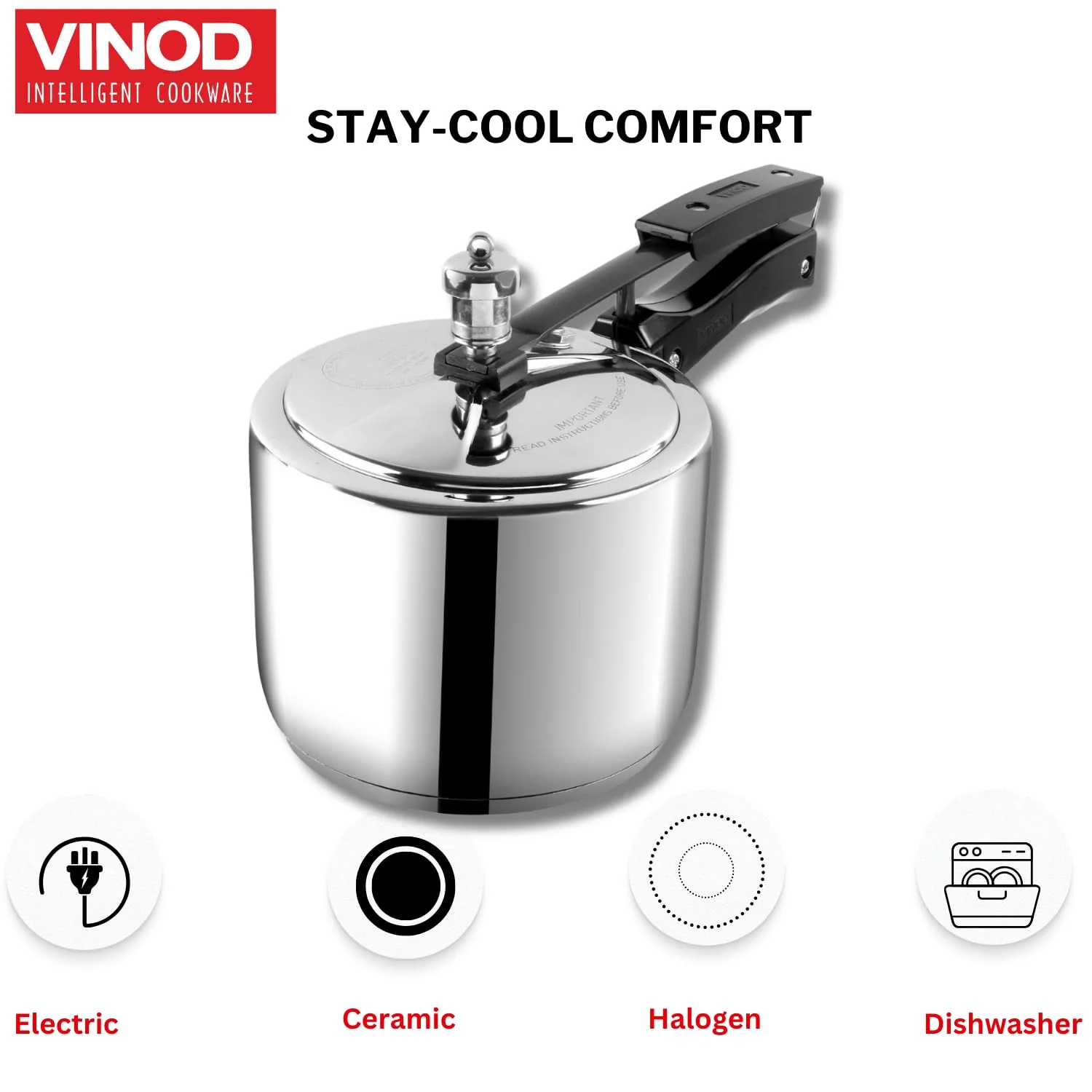 Vinod 18/8 Stainless Steel Inner Lid Pressure Cooker - Image 4