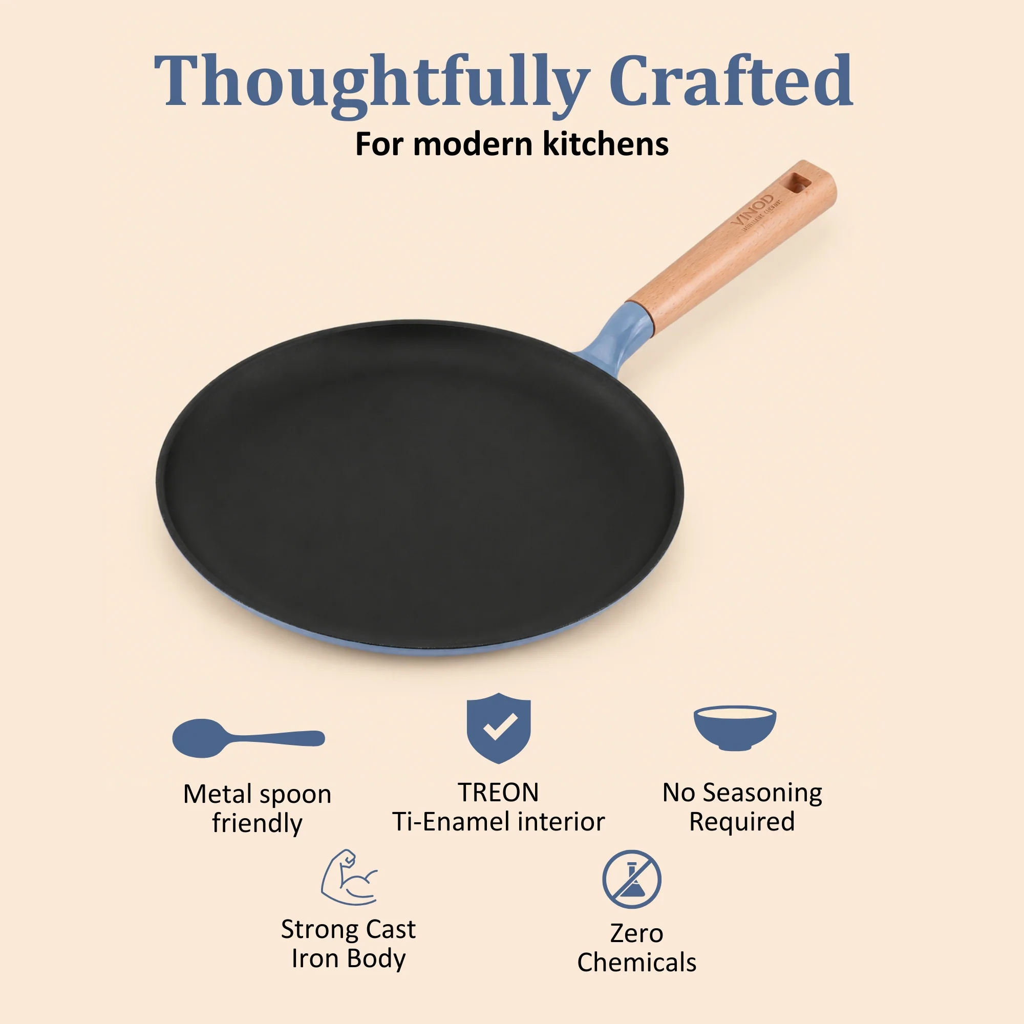Vinod Cast Iron Freya Dosa Tawa - 28 cm - Image 13