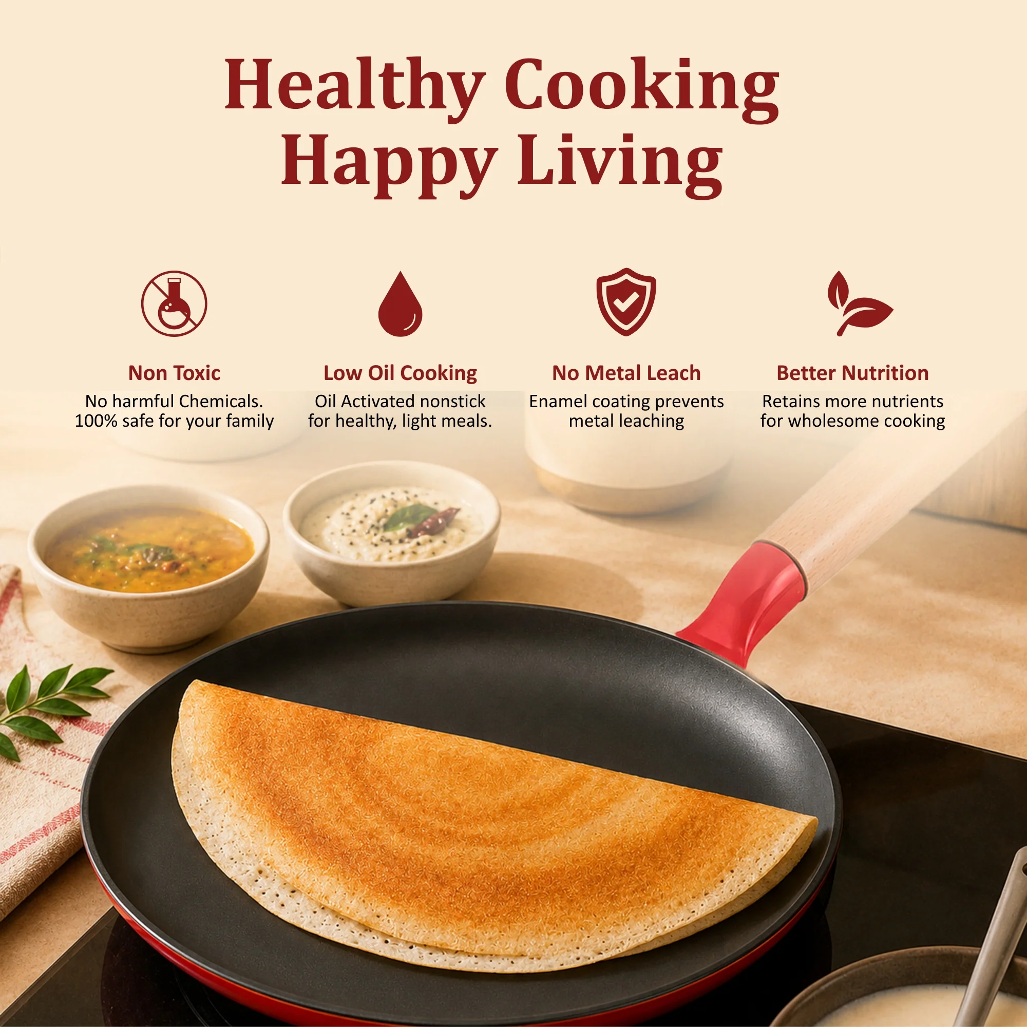 Vinod Cast Iron Freya Dosa Tawa - 28 cm - Image 3