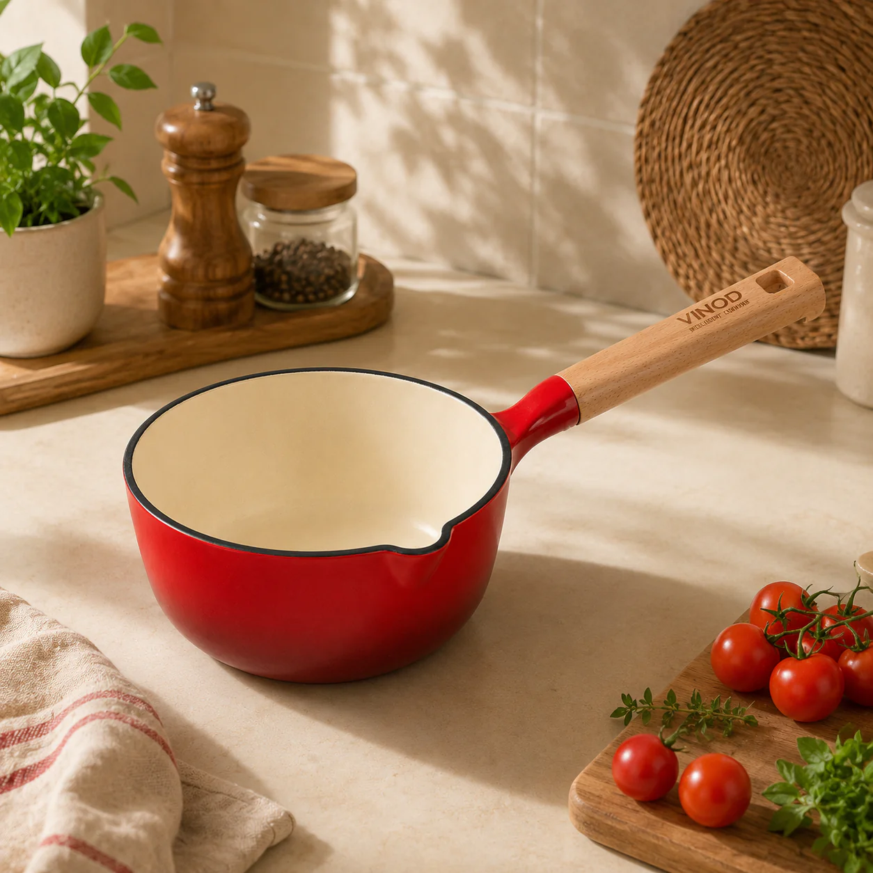 Vinod Cast Iron Freya Sauce Pan - 16 cm - Image 8