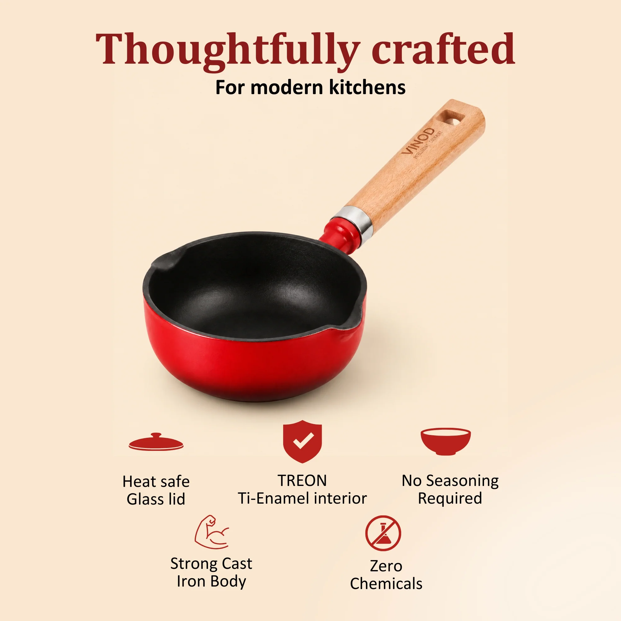 Vinod Cast Iron Freya Tadka Pan - 12 cm - Image 6