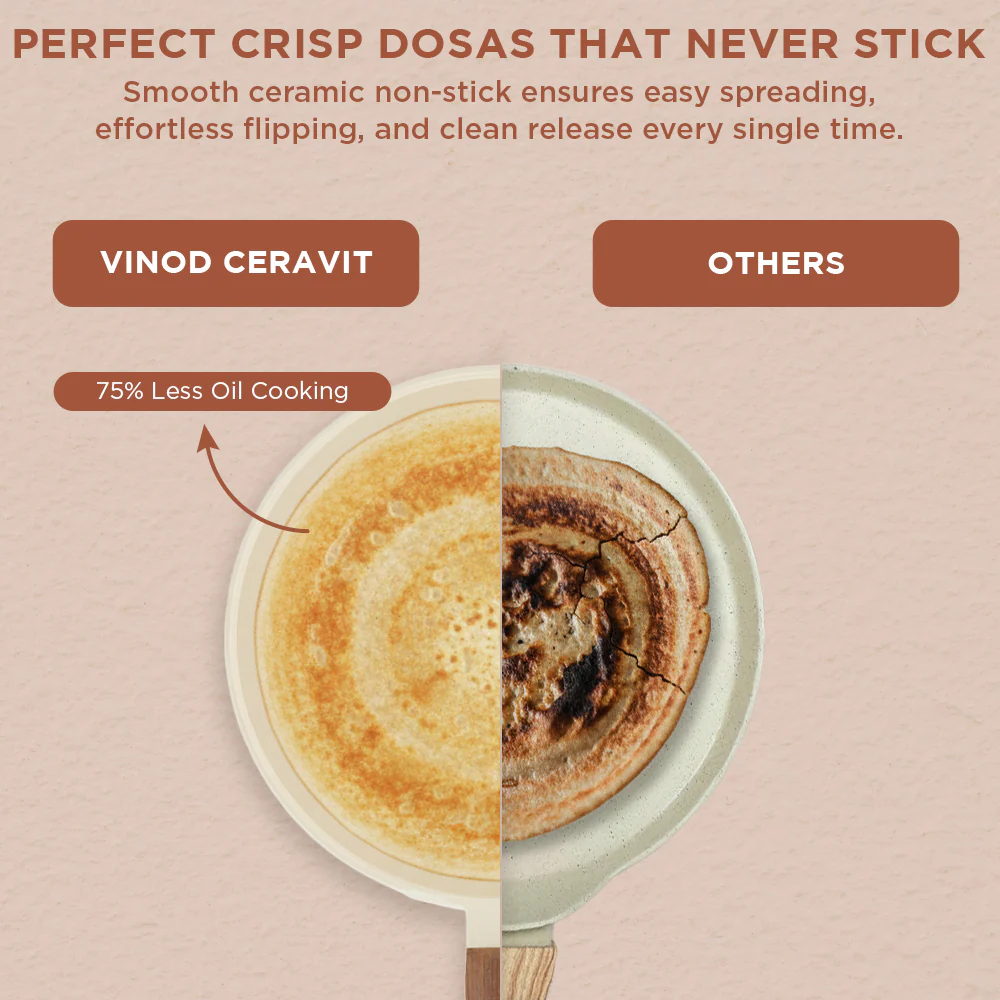 Vinod Ceravit Dosa Tawa - Desert Rose - Image 5