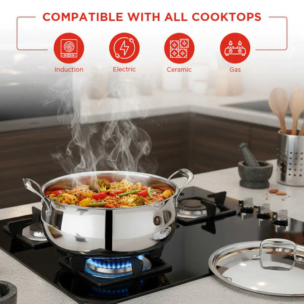 Vinod Platinum Triply Chef's Lagan Pots - Image 3