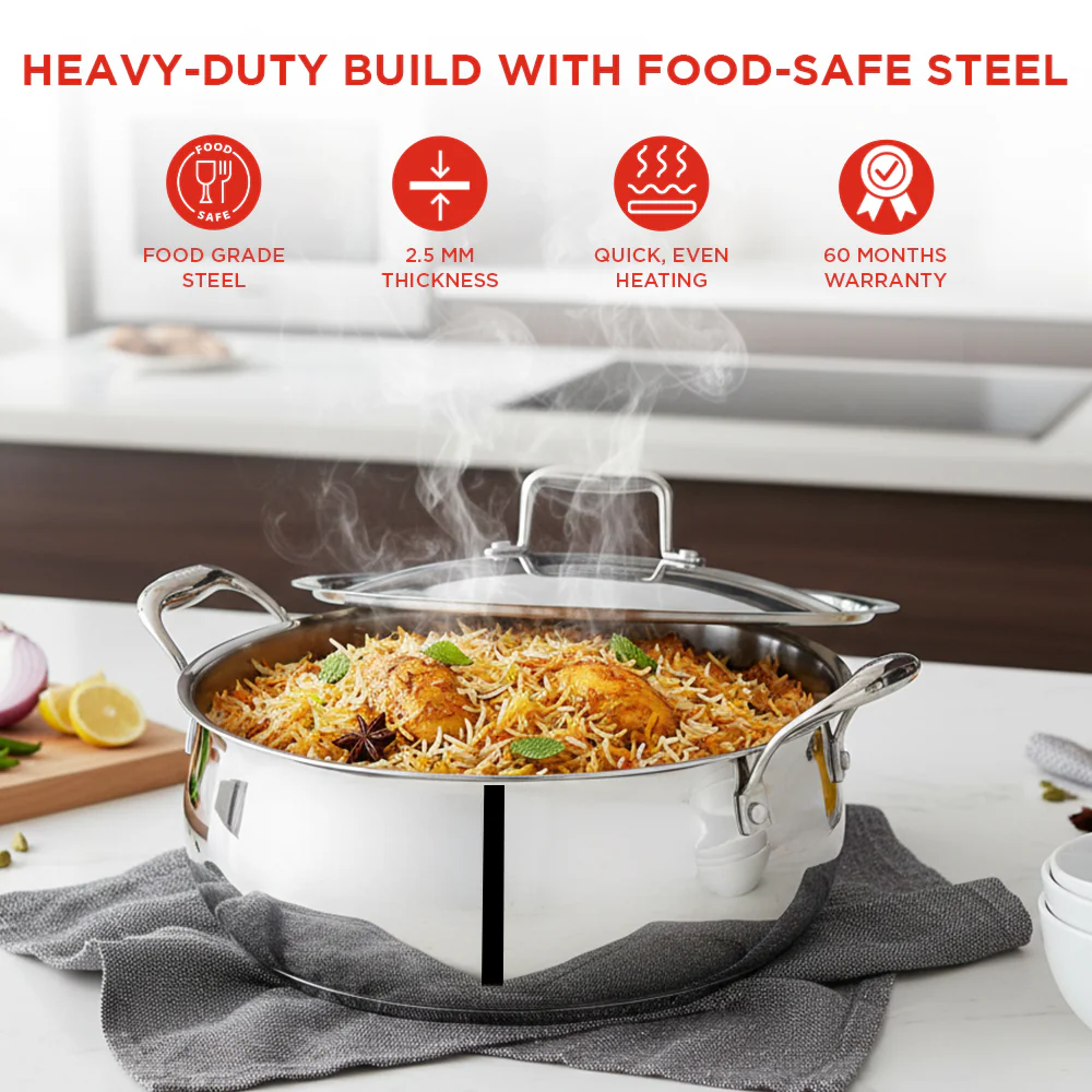 Vinod Platinum Triply Chef's Lagan Pots - Image 5