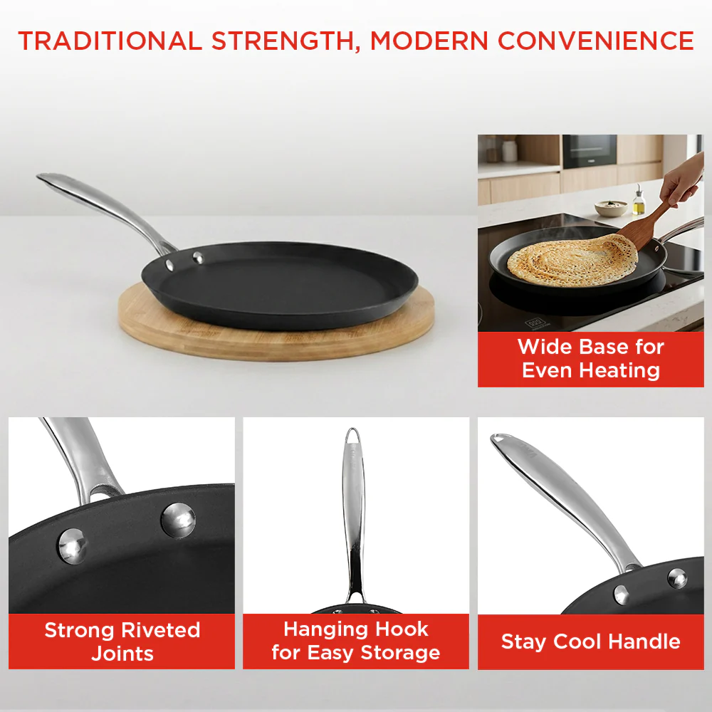 Vinod Ferona Cast Iron Dosa Tawa - 27 cm - Image 3