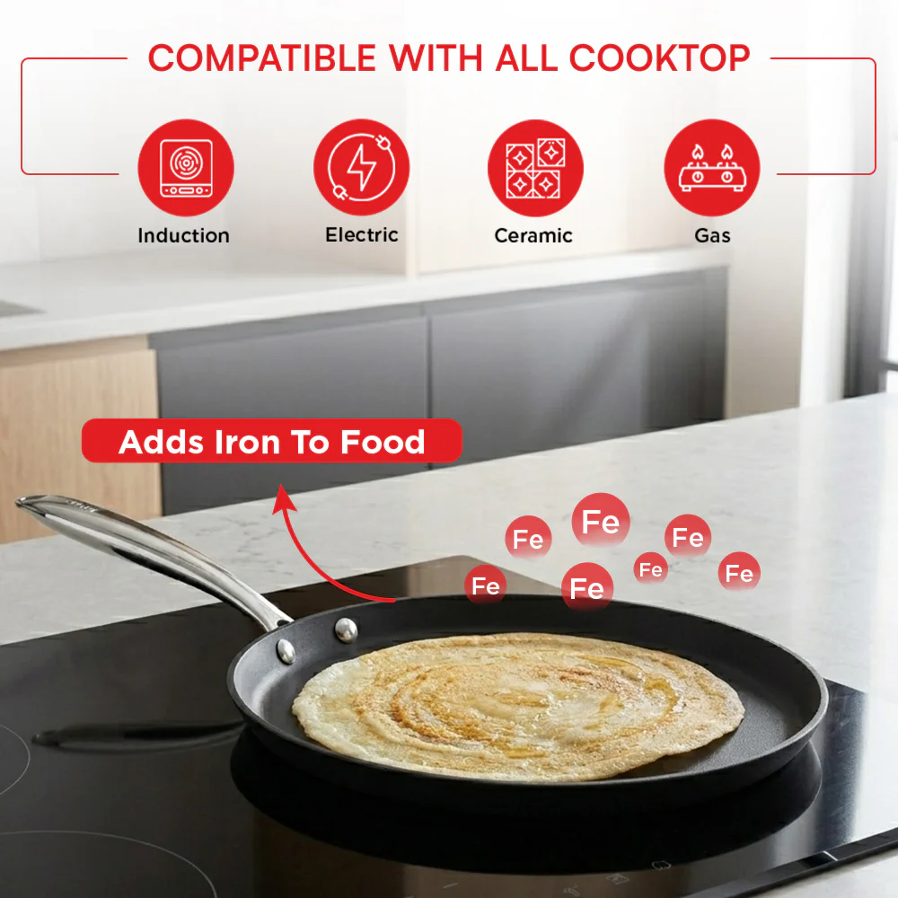 Vinod Ferona Cast Iron Dosa Tawa - 27 cm - Image 6