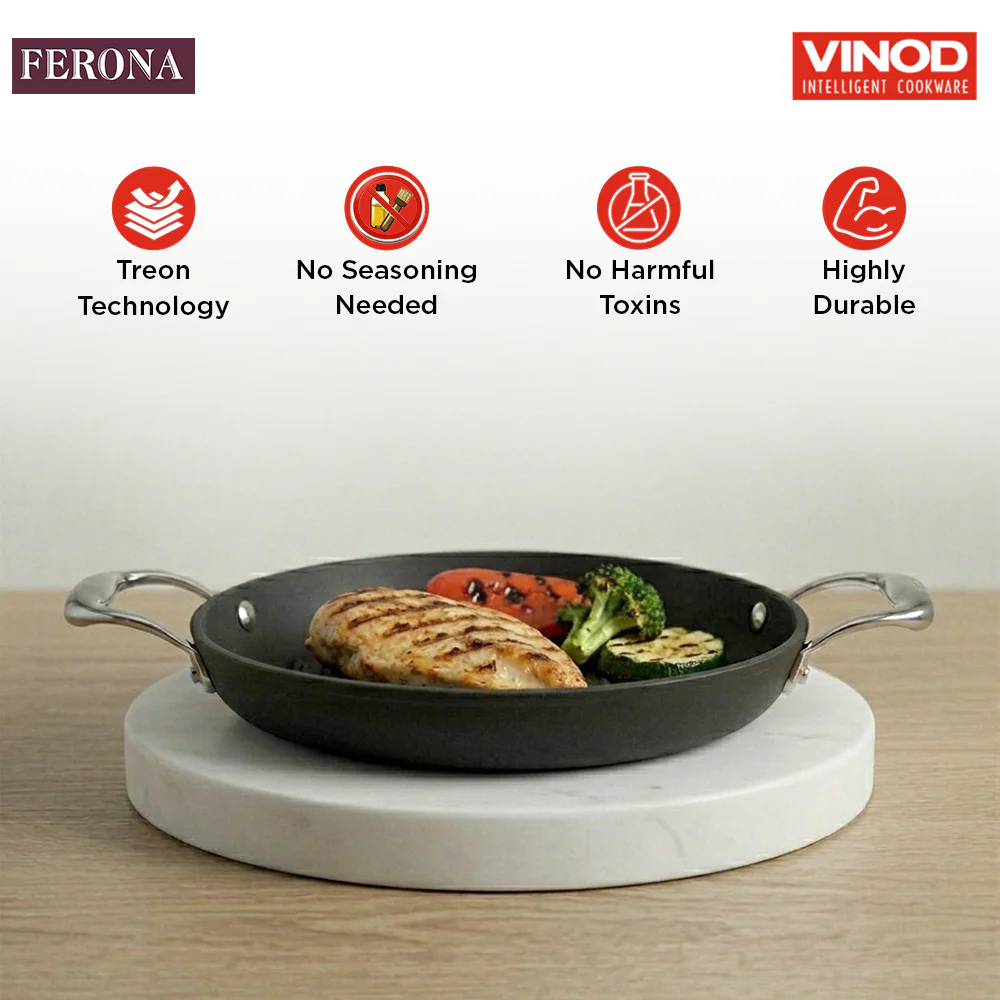 Vinod Ferona Cast Iron Grill Pan - 24 cm - Image 3