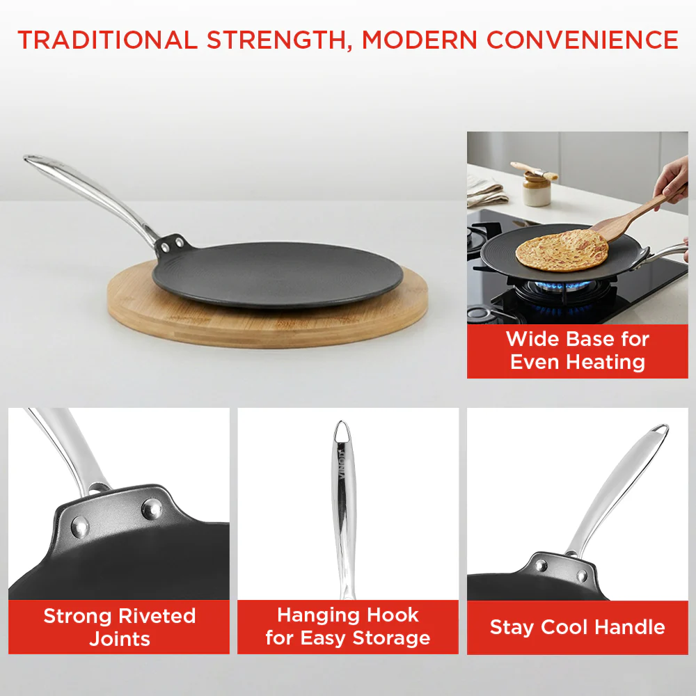Vinod Ferona Cast Iron Roti Tawa - 26 cm - Image 5
