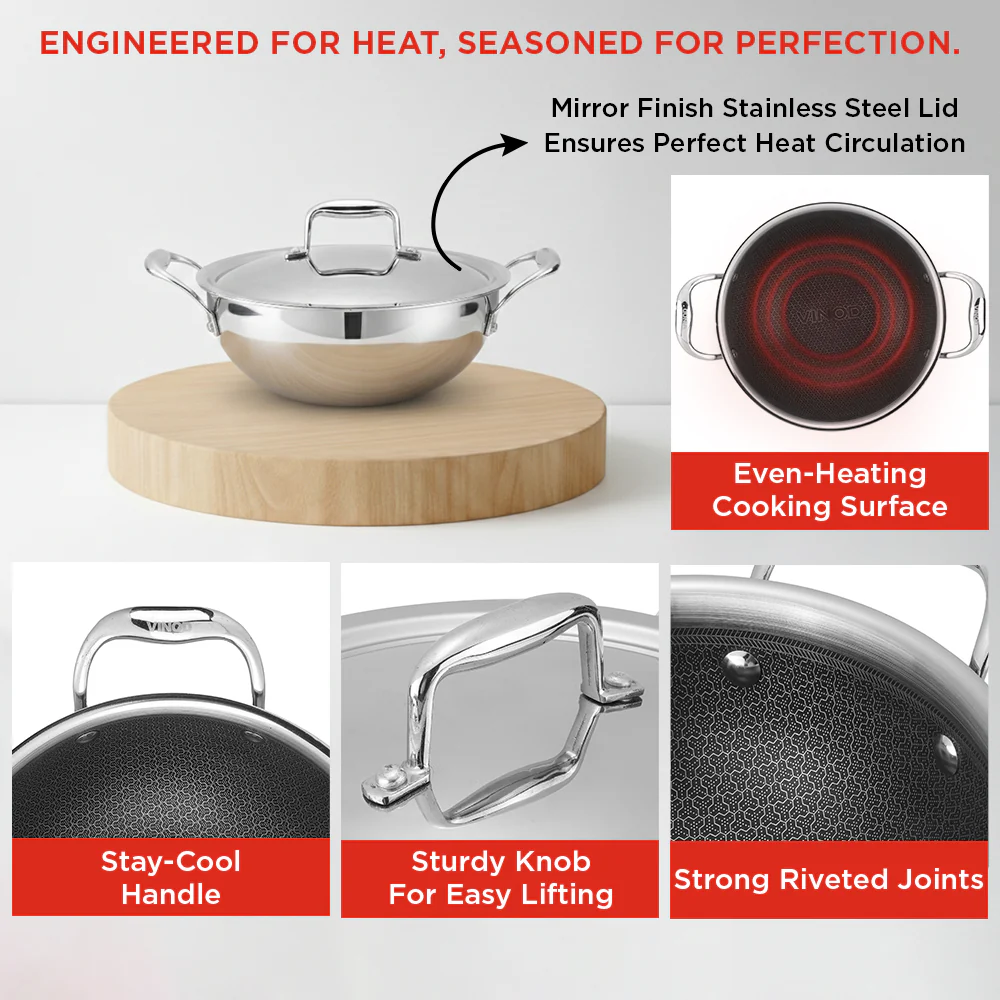 Vinod Platinum SAS Pro Extra Deep Kadai (Induction Compatible) - Image 5