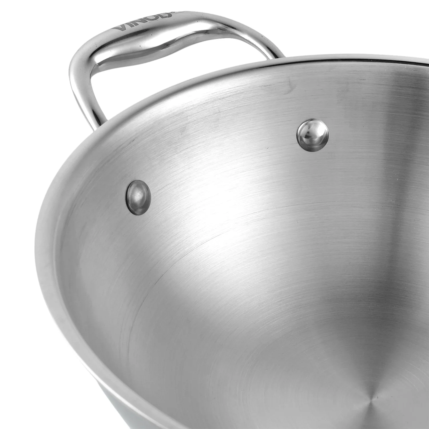 Vinod Platinum Triply Stainless Steel Kadai with Lid (Induction Friendly) - Image 8