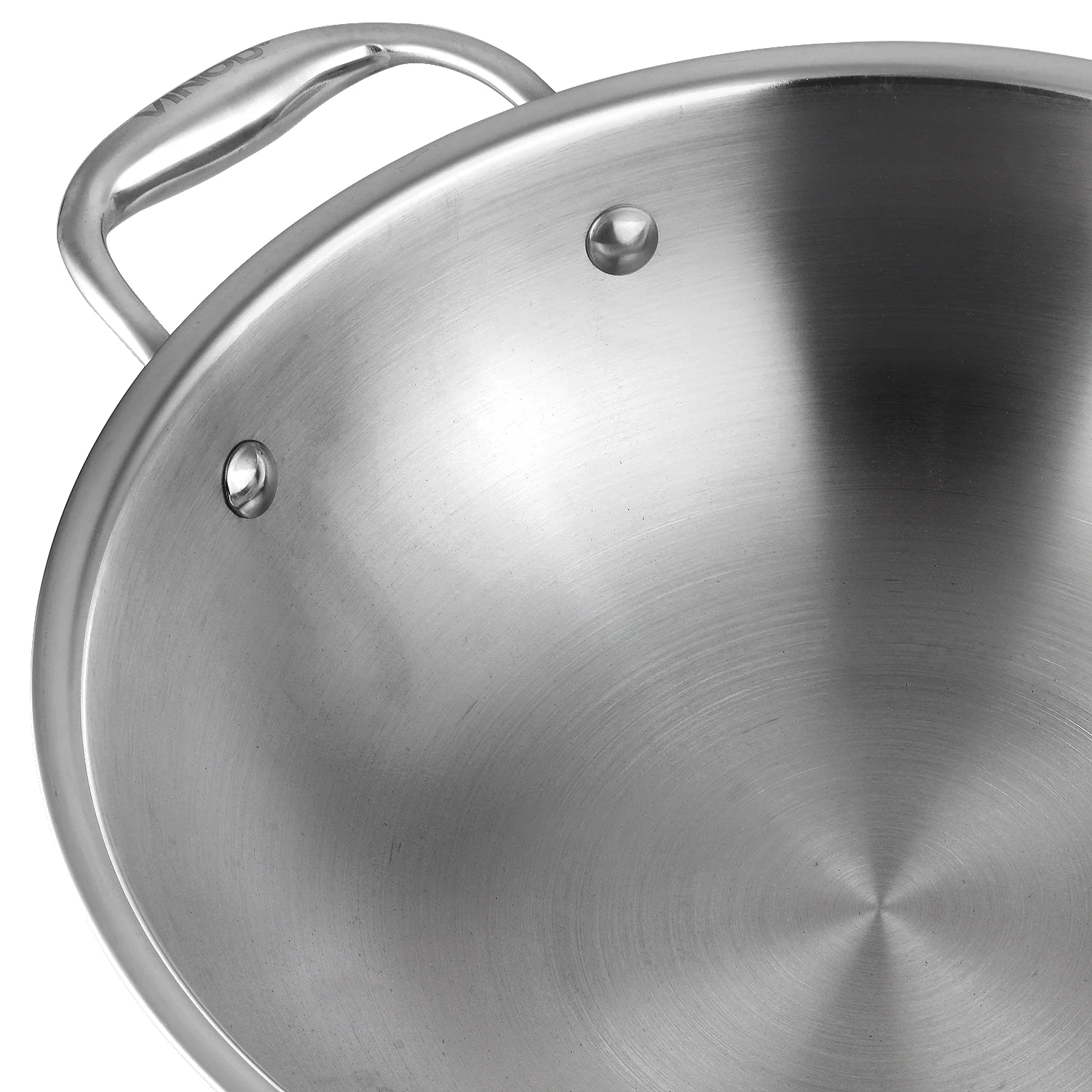 Vinod Platinum Triply Stainless Steel Wok - 26 cm (Induction Friendly) - Image 3