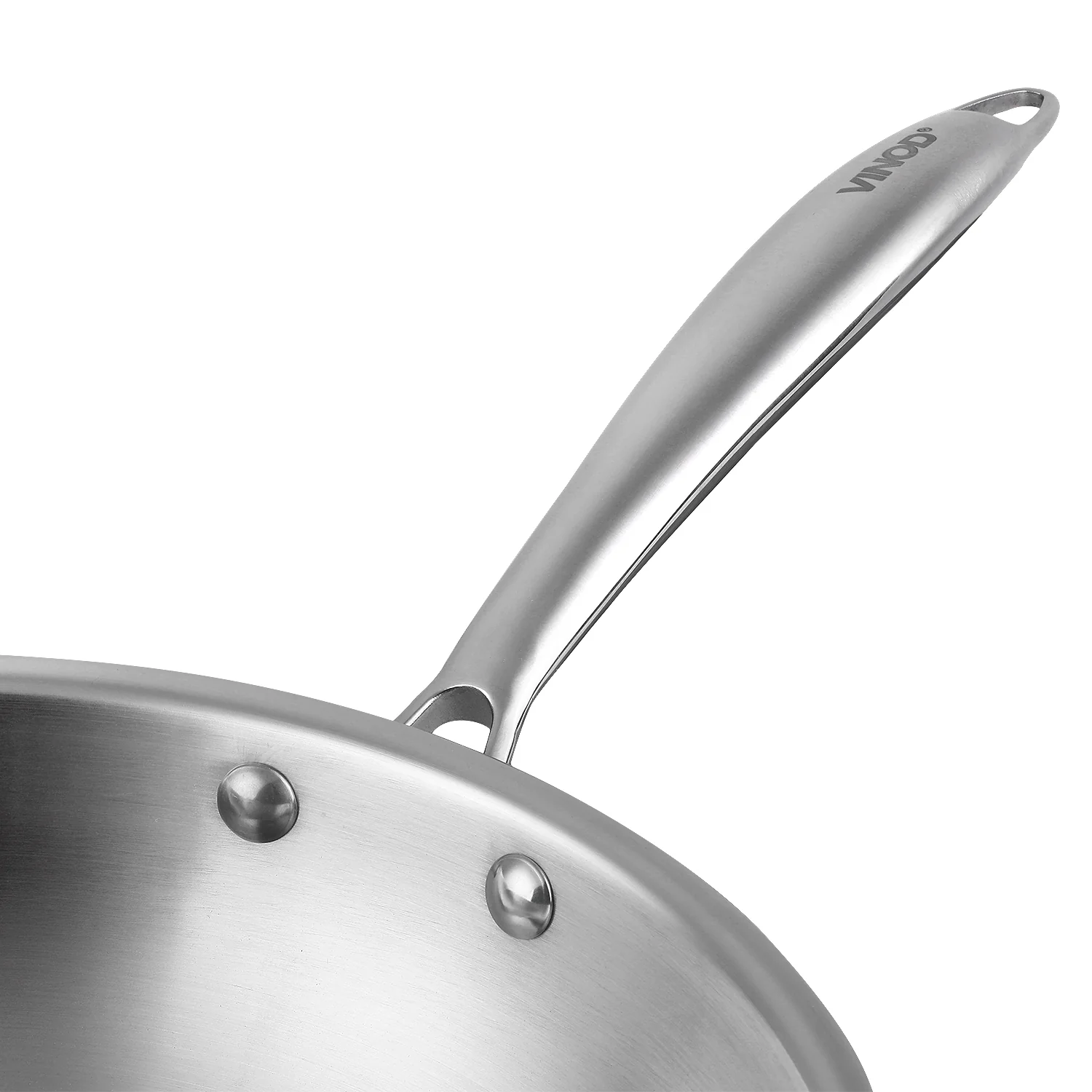 Vinod Platinum Triply Stainless Steel Wok - 26 cm (Induction Friendly) - Image 5