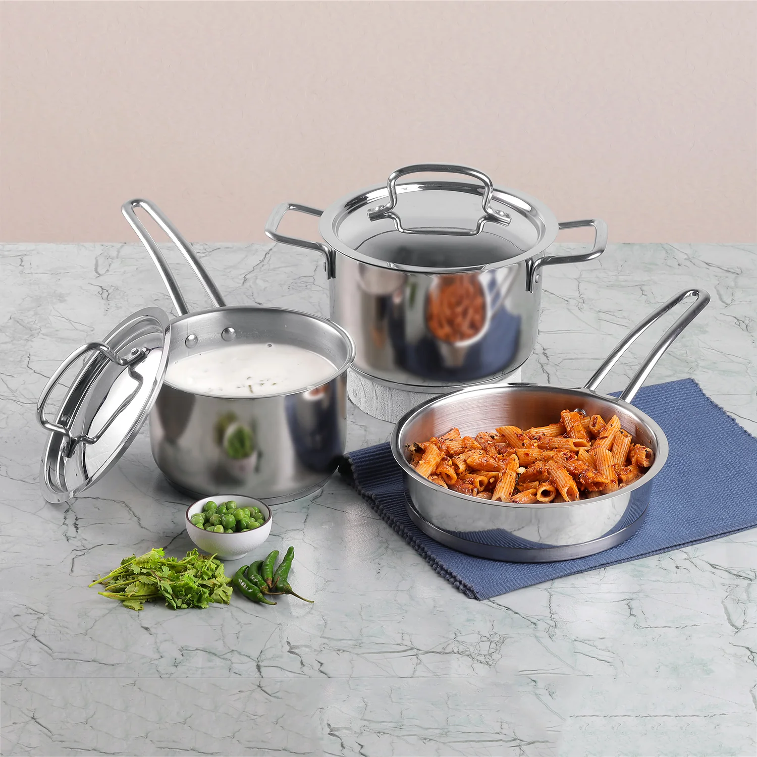 Vinod Stainless Steel Classique Deluxe Set (Induction Friendly) - Image 3