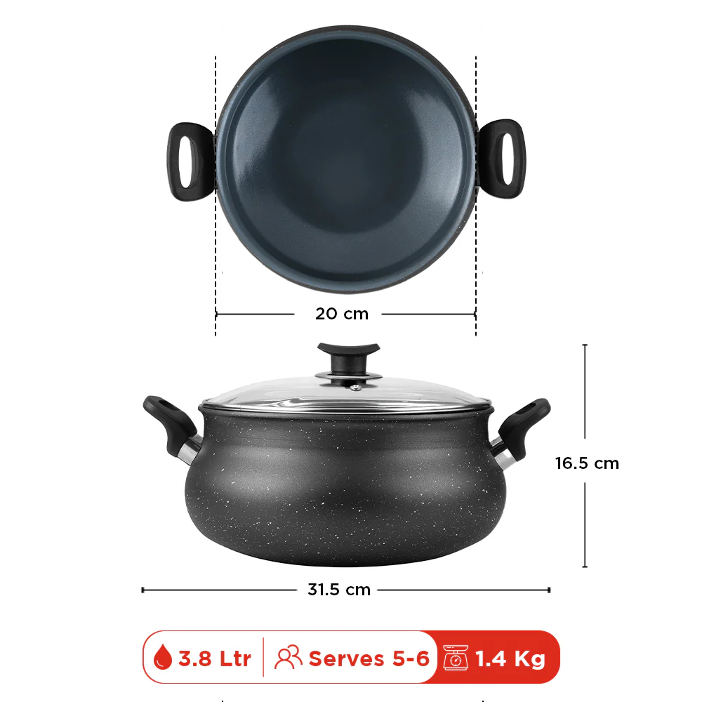 Vinod Zest Ceramica Handi with Lid - (Induction Friendly) - Image 9